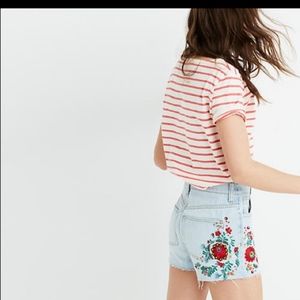 Madewell The Perfect Jean Short Embroidery 28